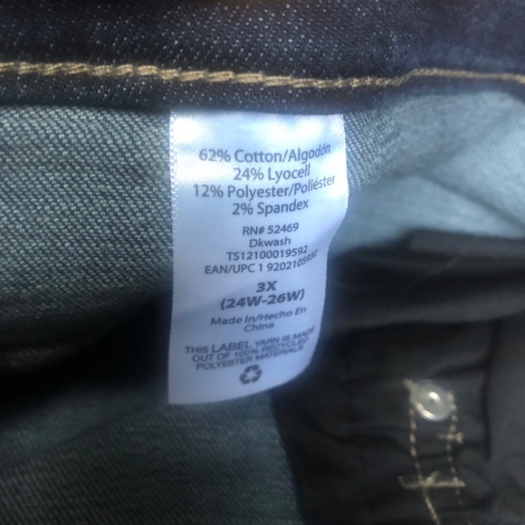 Terra and Sky Women’s Plus Pull On Dark Wash Denim Capris Size 3X (24W-26W) NWT - Picture 8 of 9